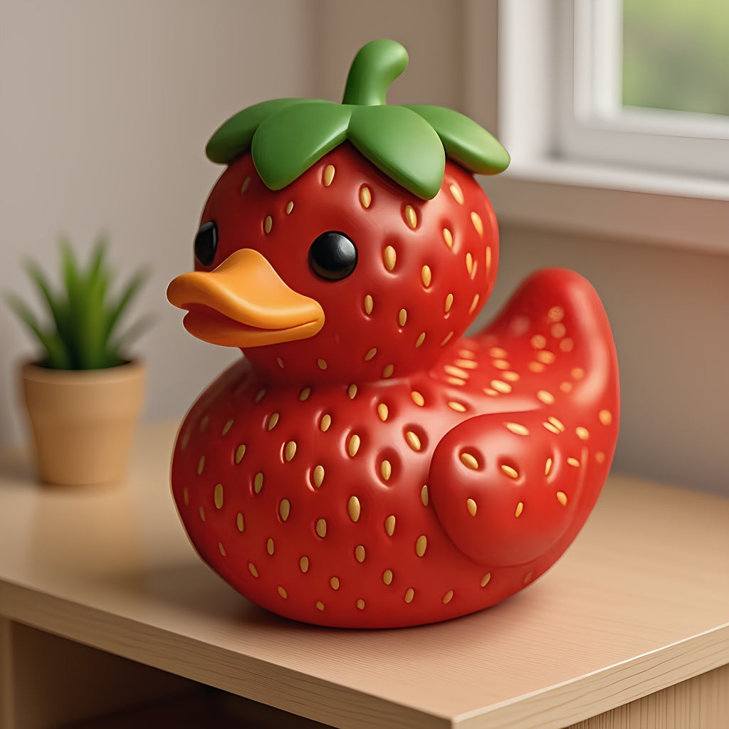 Tnessential Strawberry Banana Duck Decorative Statue 3D Decor