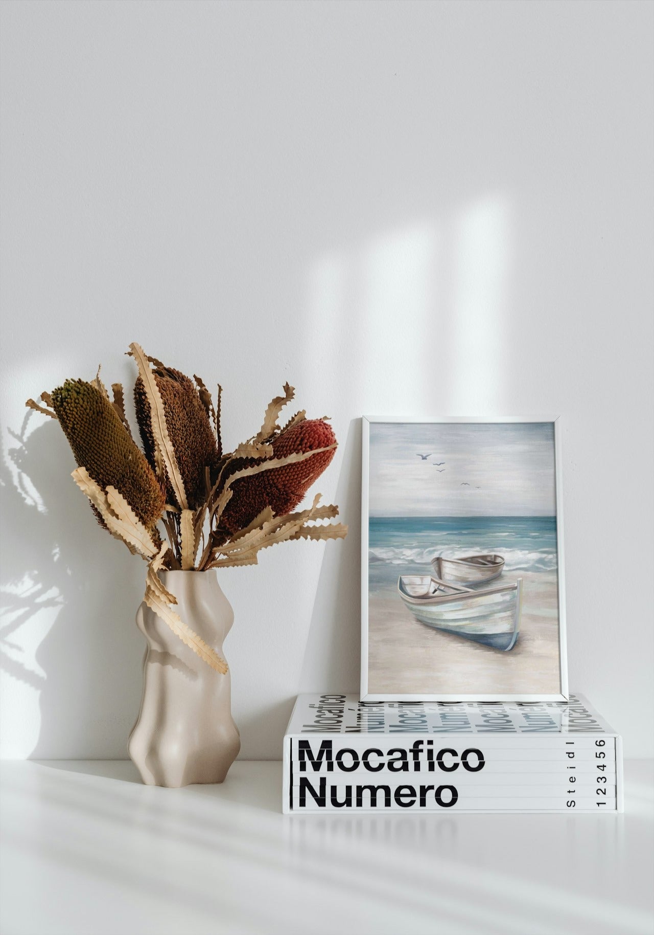 BEAUTIFUL BOAT PAINTING CANVAS  POSTER