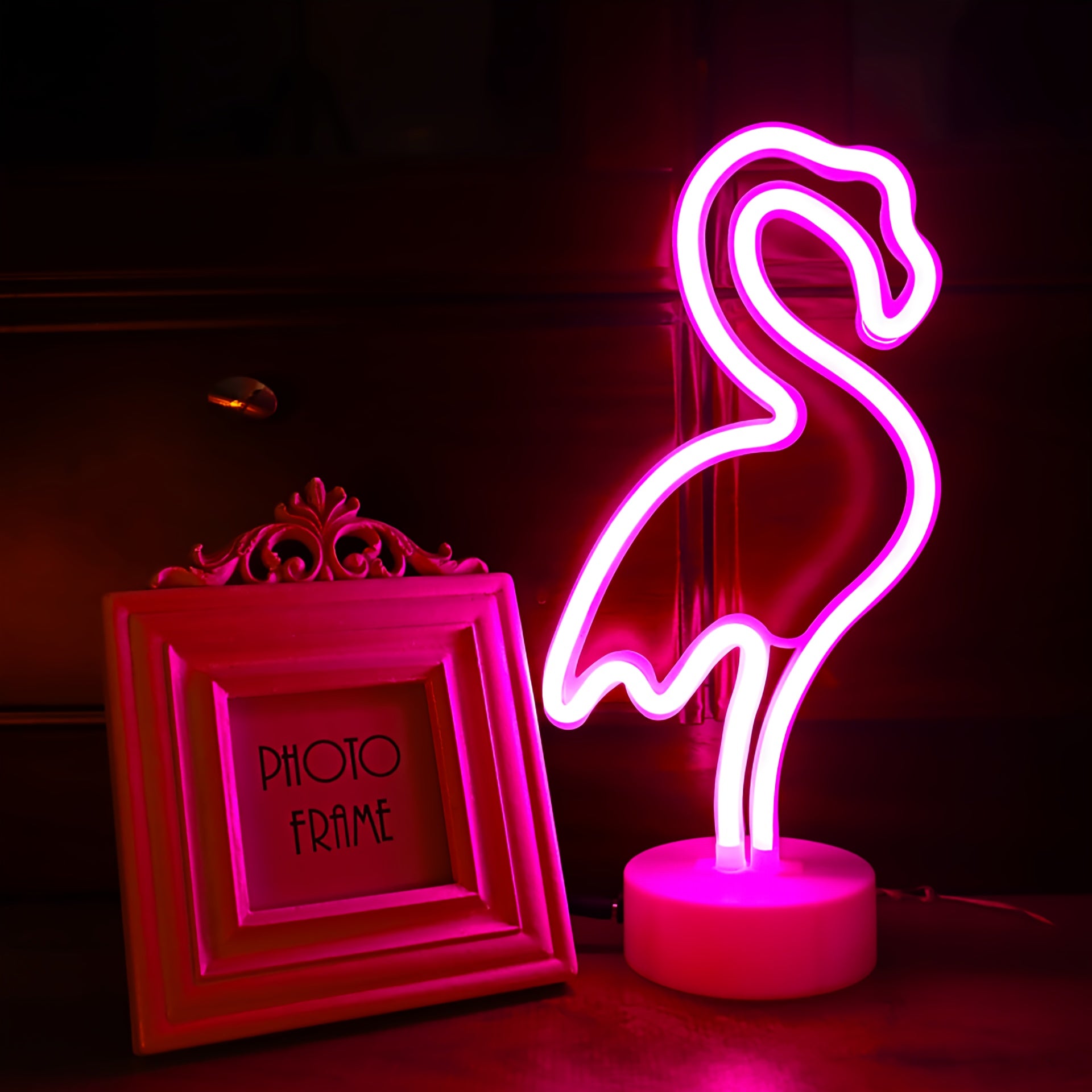 Tnessential Neon Light Decoration in the Shape of a Flamingo 3D Decor