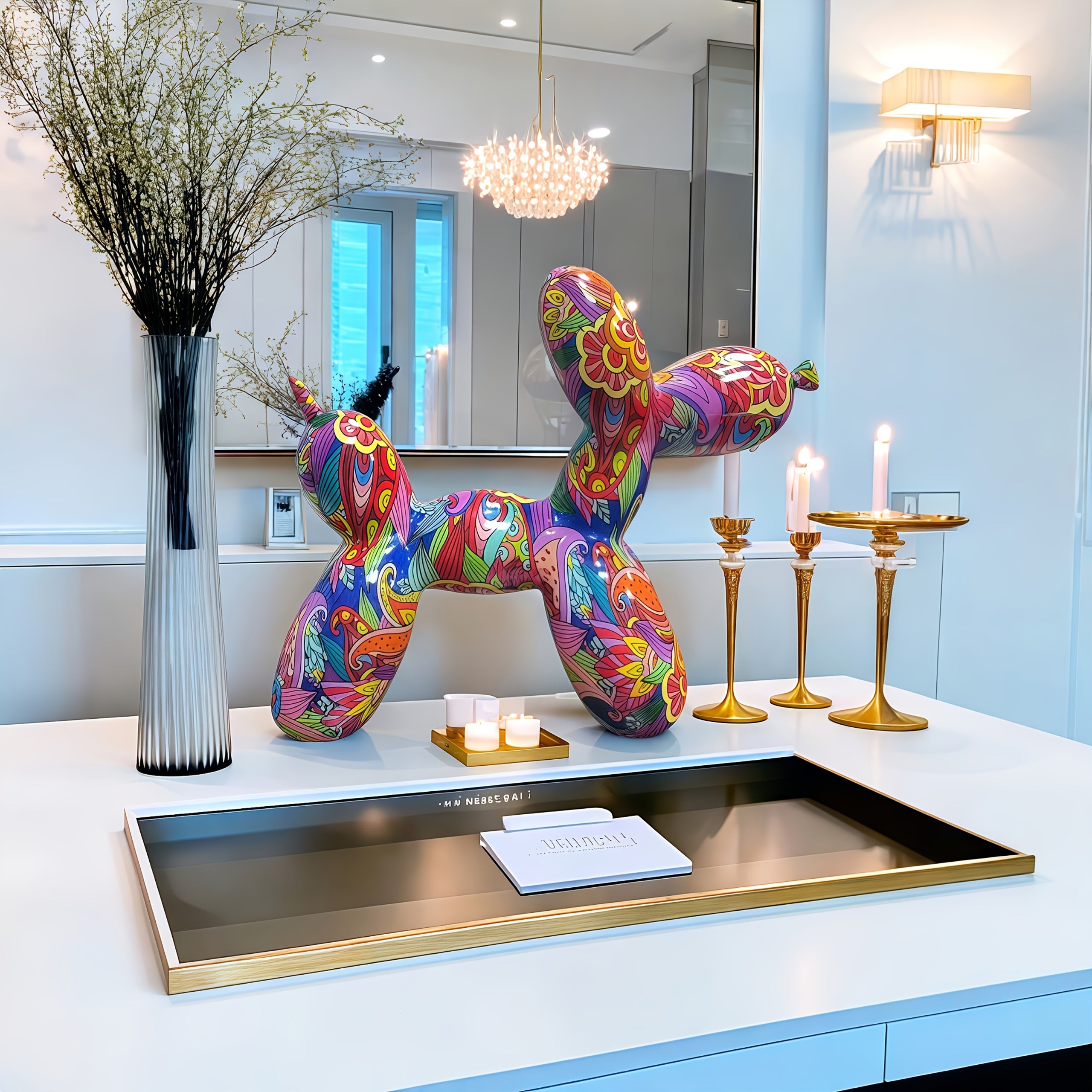 Tnessential Creative and Dazzling Abstract Decorative Resin Statues Are 3D Decor