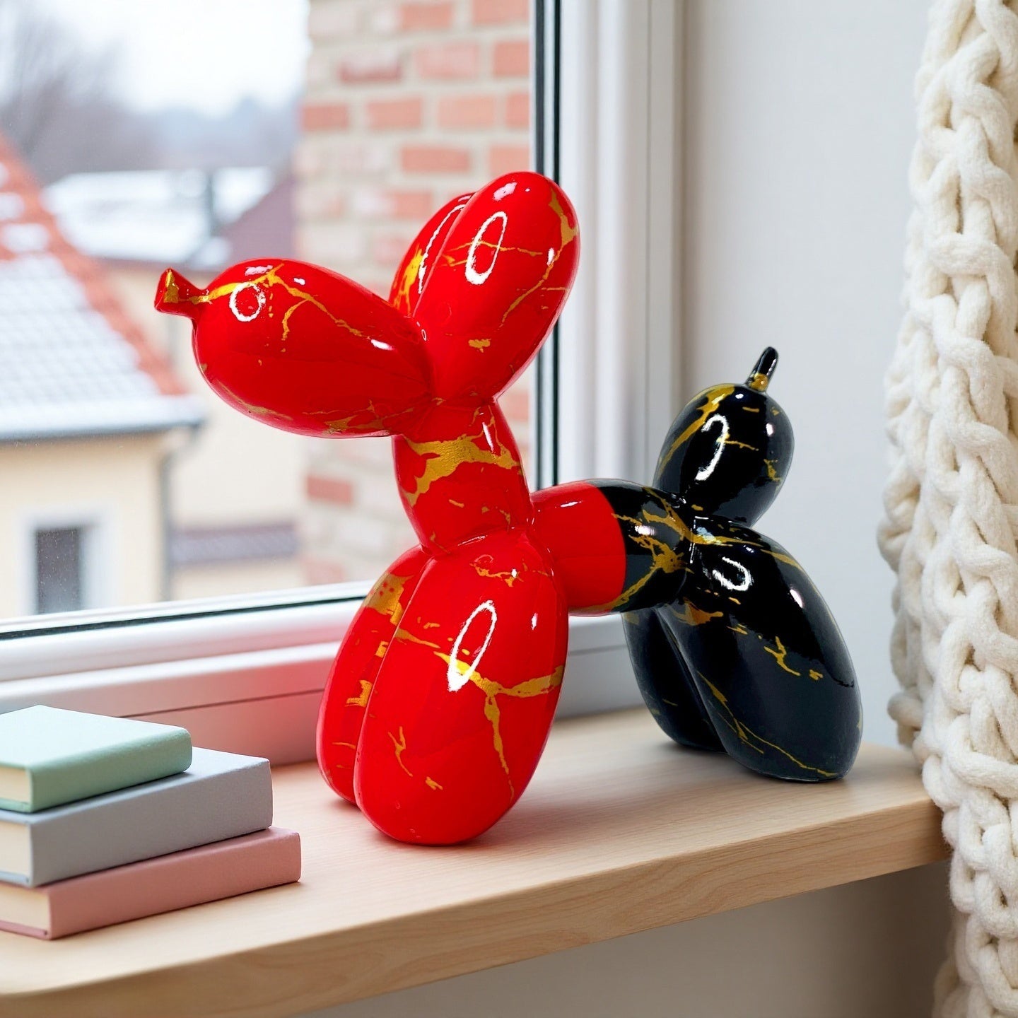 Tnessential Collectible Figurines 1pc Adorable Balloon Dog Statue for 3D Decor