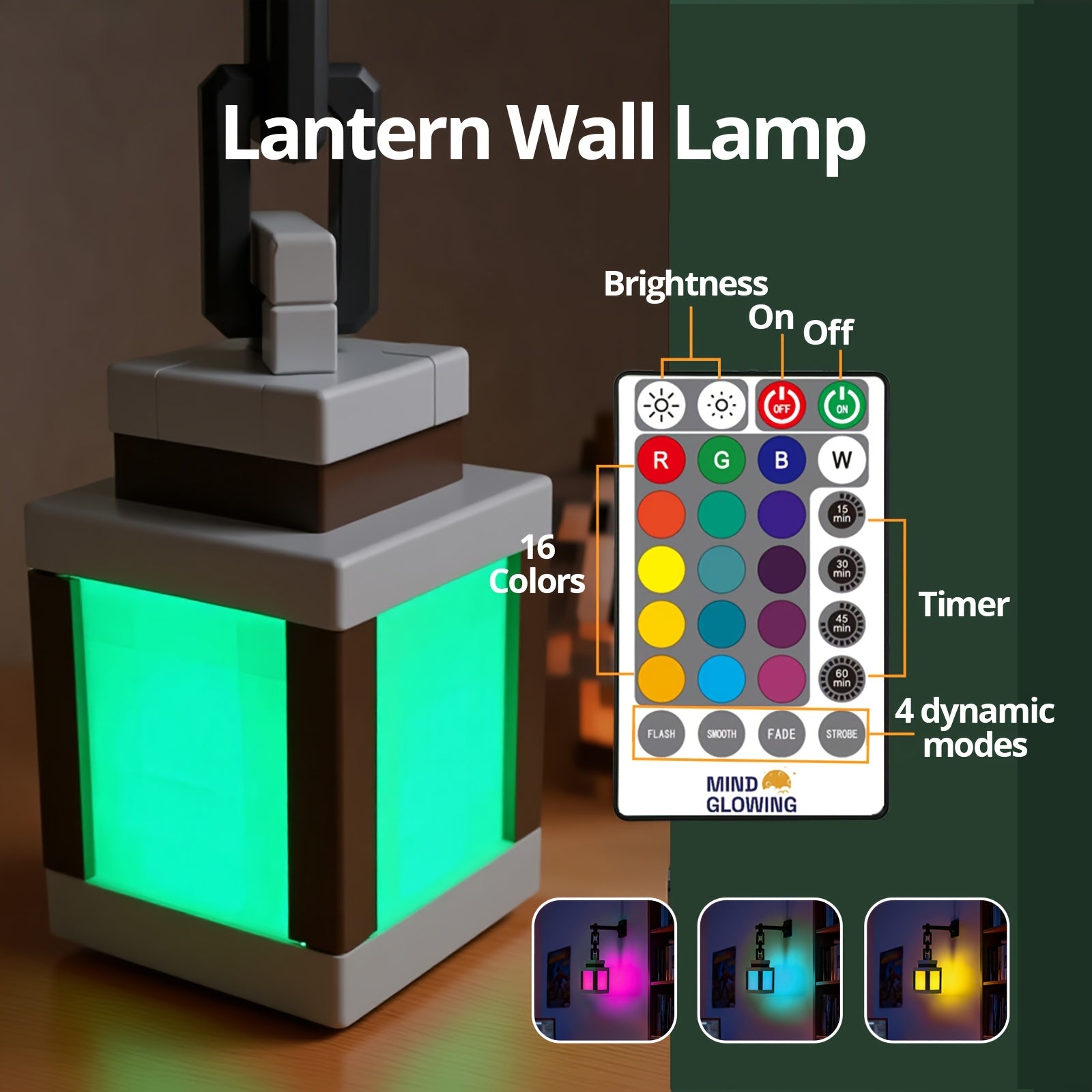 Tnessential Pixelated Lantern Night Light 3D Decor