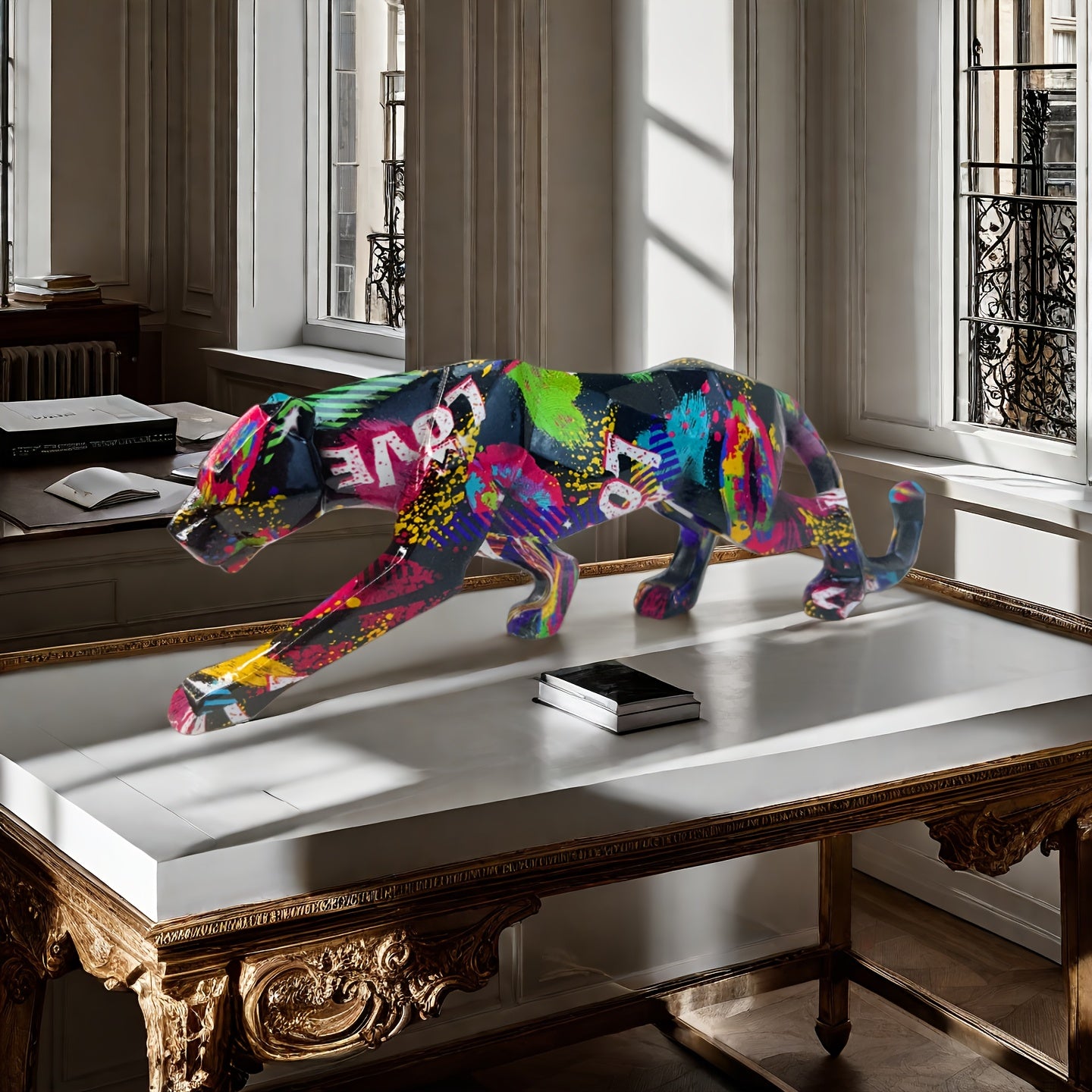 Tnessential Geometric Leopard-shaped Ornament 3D Decor