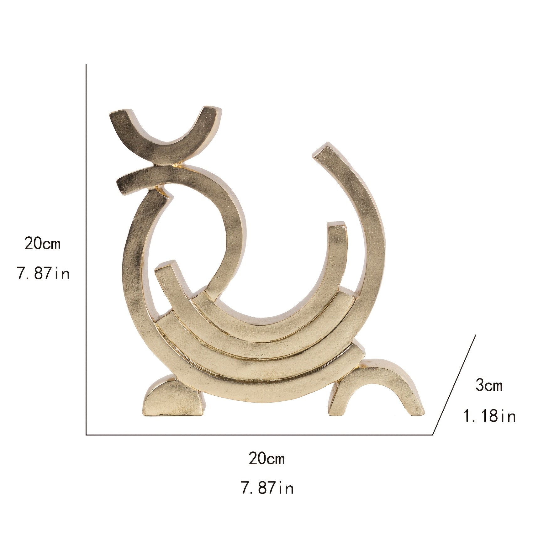 Tnessential Golden Abstract Statue 3D Decor