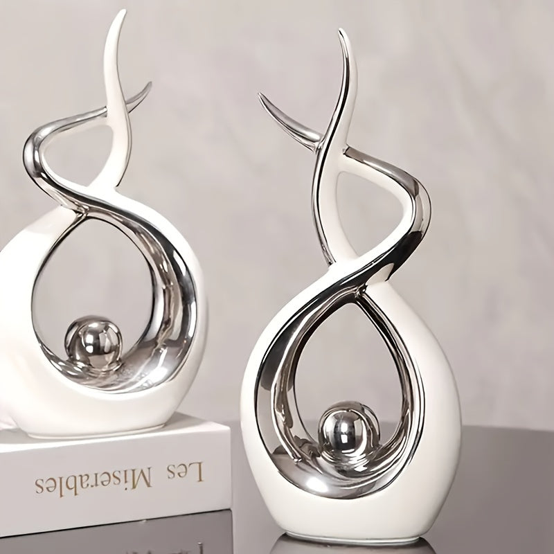 Tnessential Modern Flame Art Abstract Geometric Sculpture Set 3D Decor