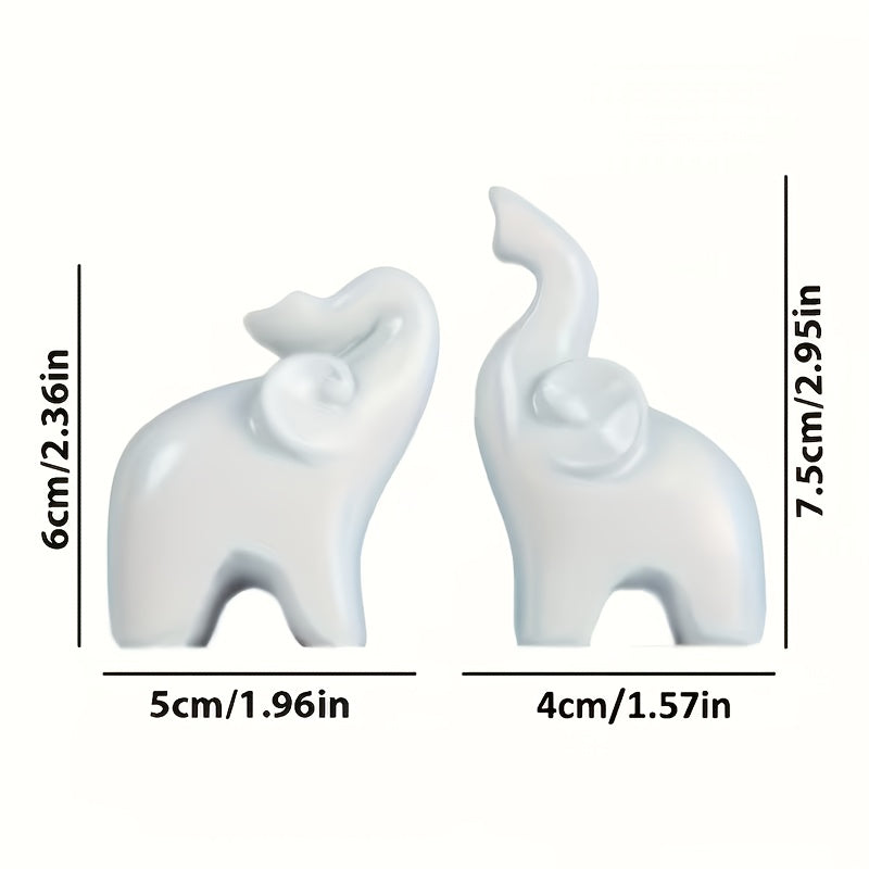 Tnessential Little White Elephant Modern Minimalist Resin Decorative 3D Decor