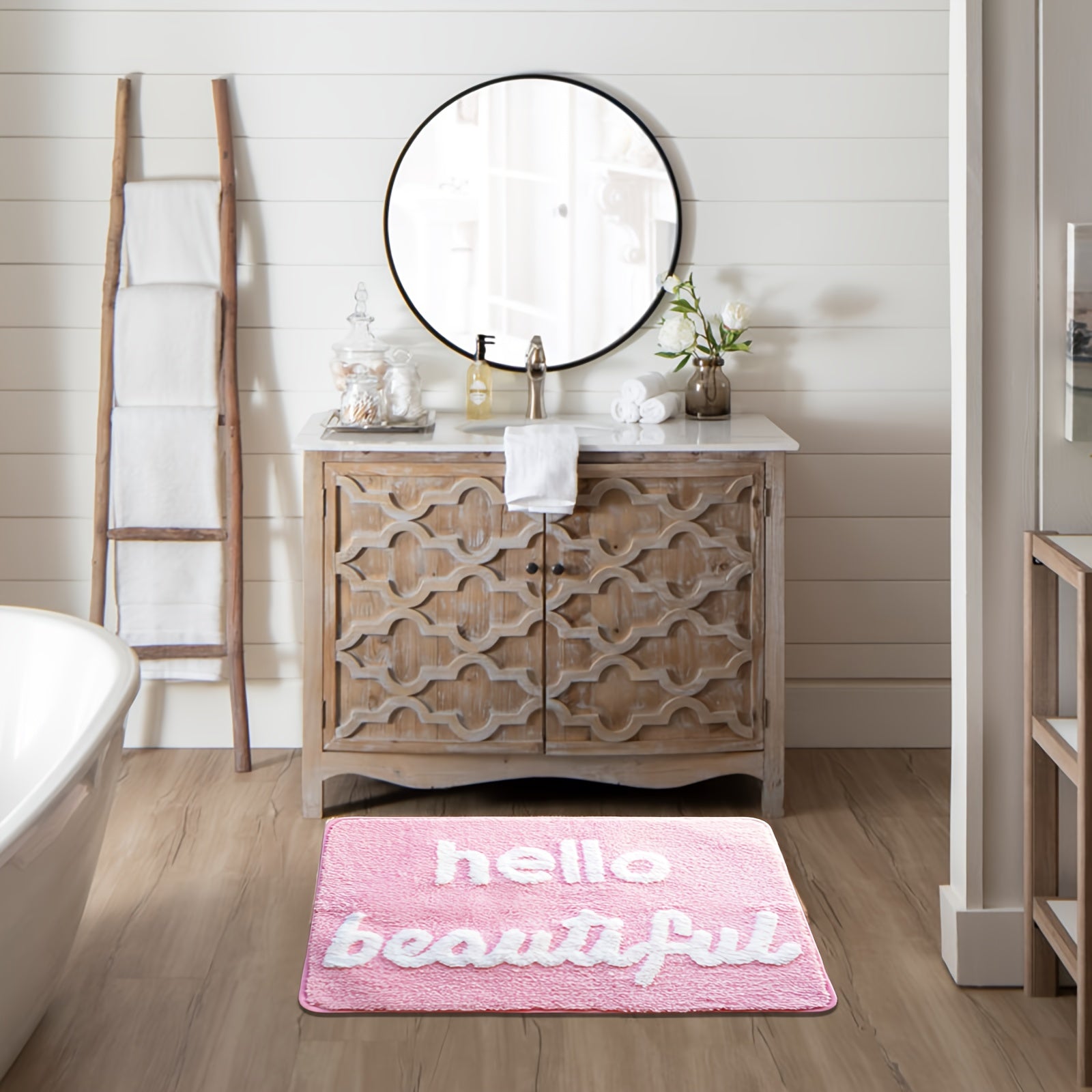 LIGHT PINK LETTER RUG view 7