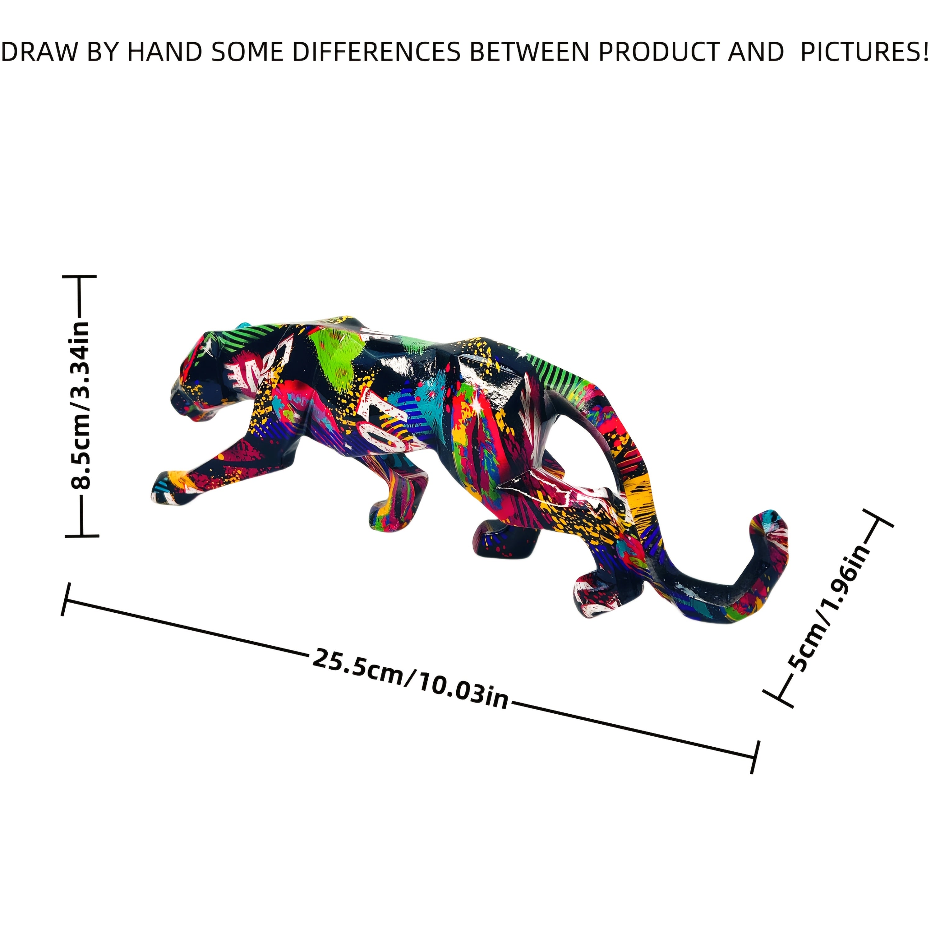 Tnessential Geometric Leopard Figurine 3D Decor