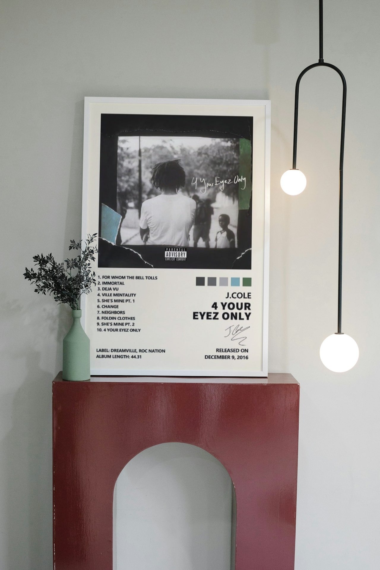 J COLE " 4 YOUR EYES ONLY " CANVAS POSTER