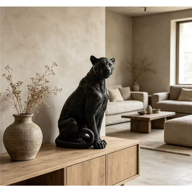 Tnessential Large Resin Black Panther Statue 3D Decor