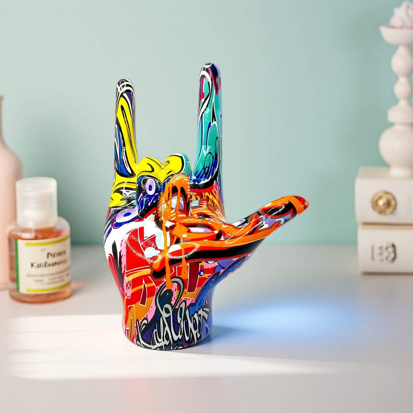 Tnessential Colorful Abstract Rock Hand Figurine 3D Decor
