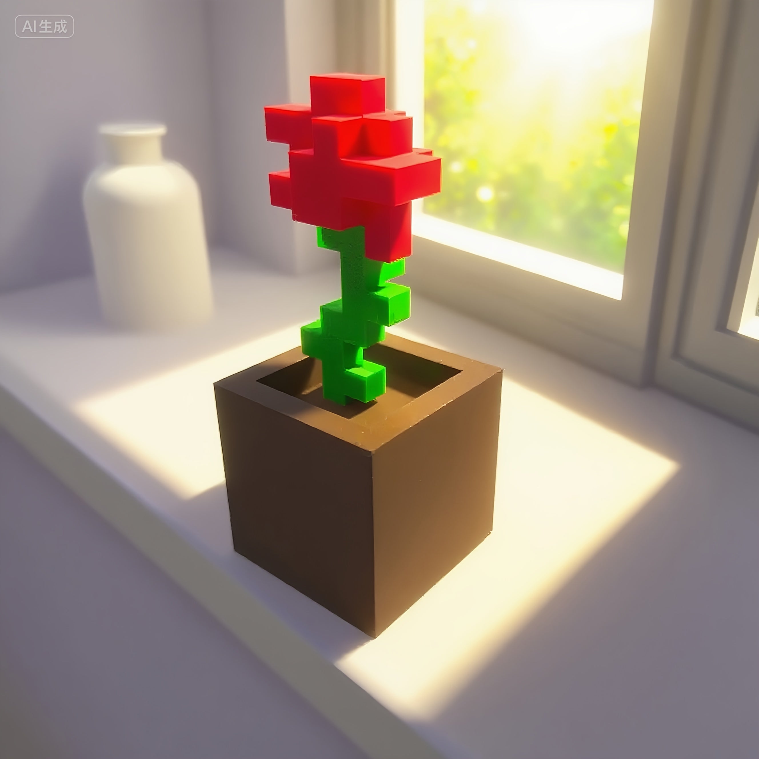 Tnessential Pixel Rose Decoration 3D Decor