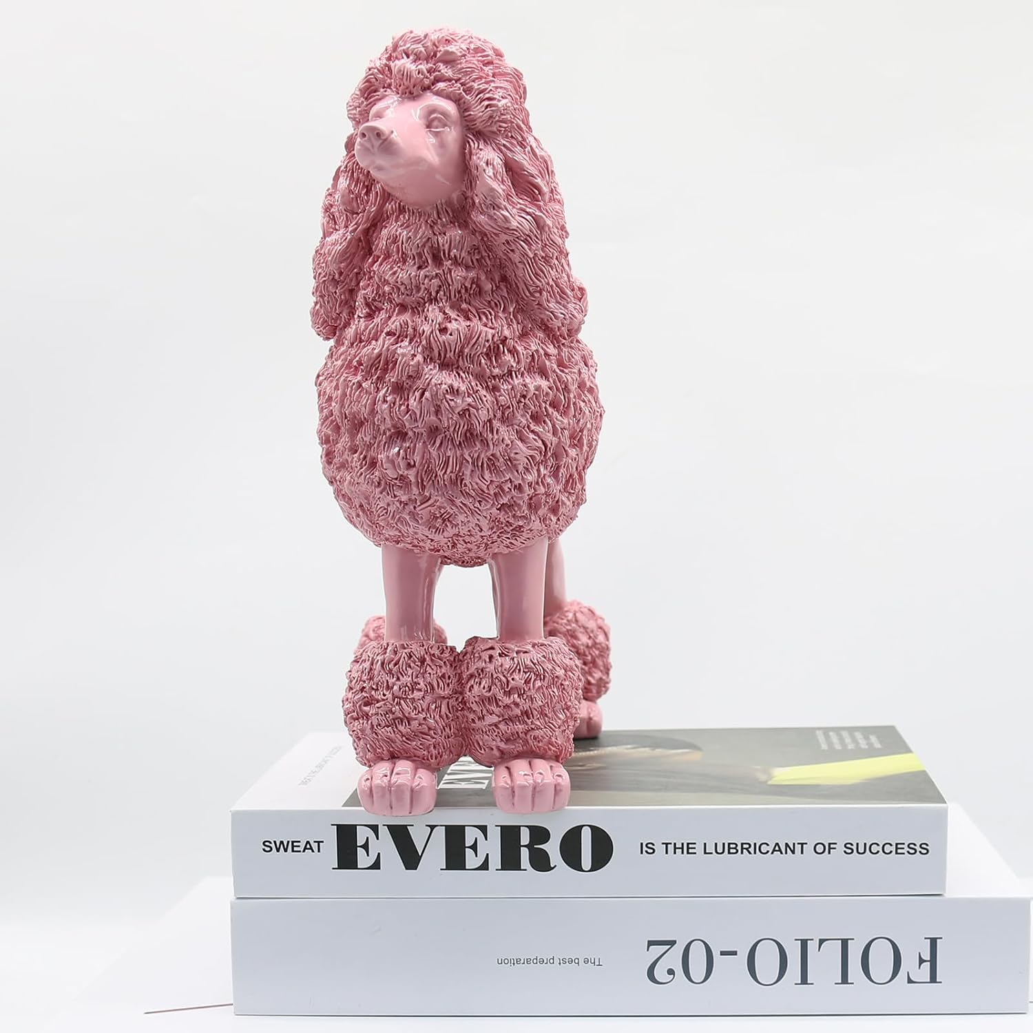 Tnessential Decorative Sculpture of a Pink Poodle 3D Decor