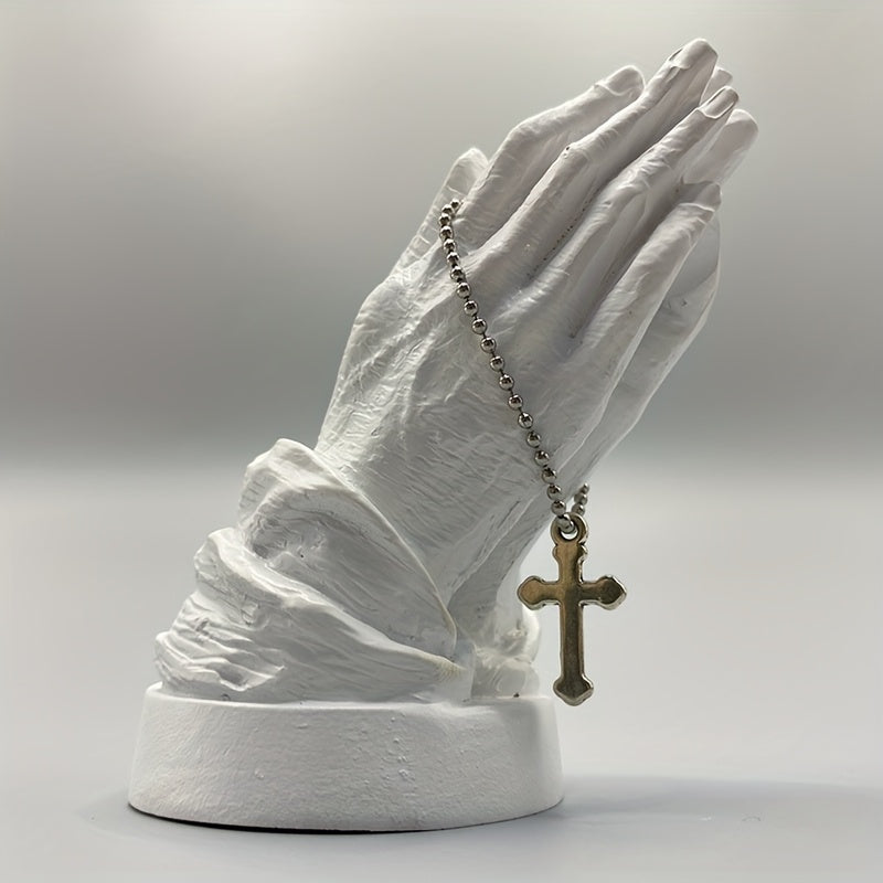 Tnessential Statue of a Praying Table with Both Hands 3D Decor