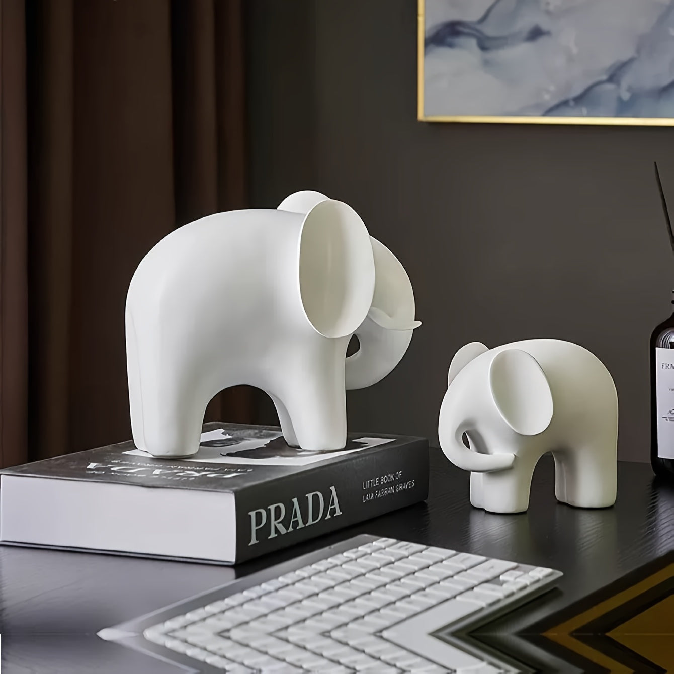 Tnessential Lucky Elephant Statue Figurine 3D Decor