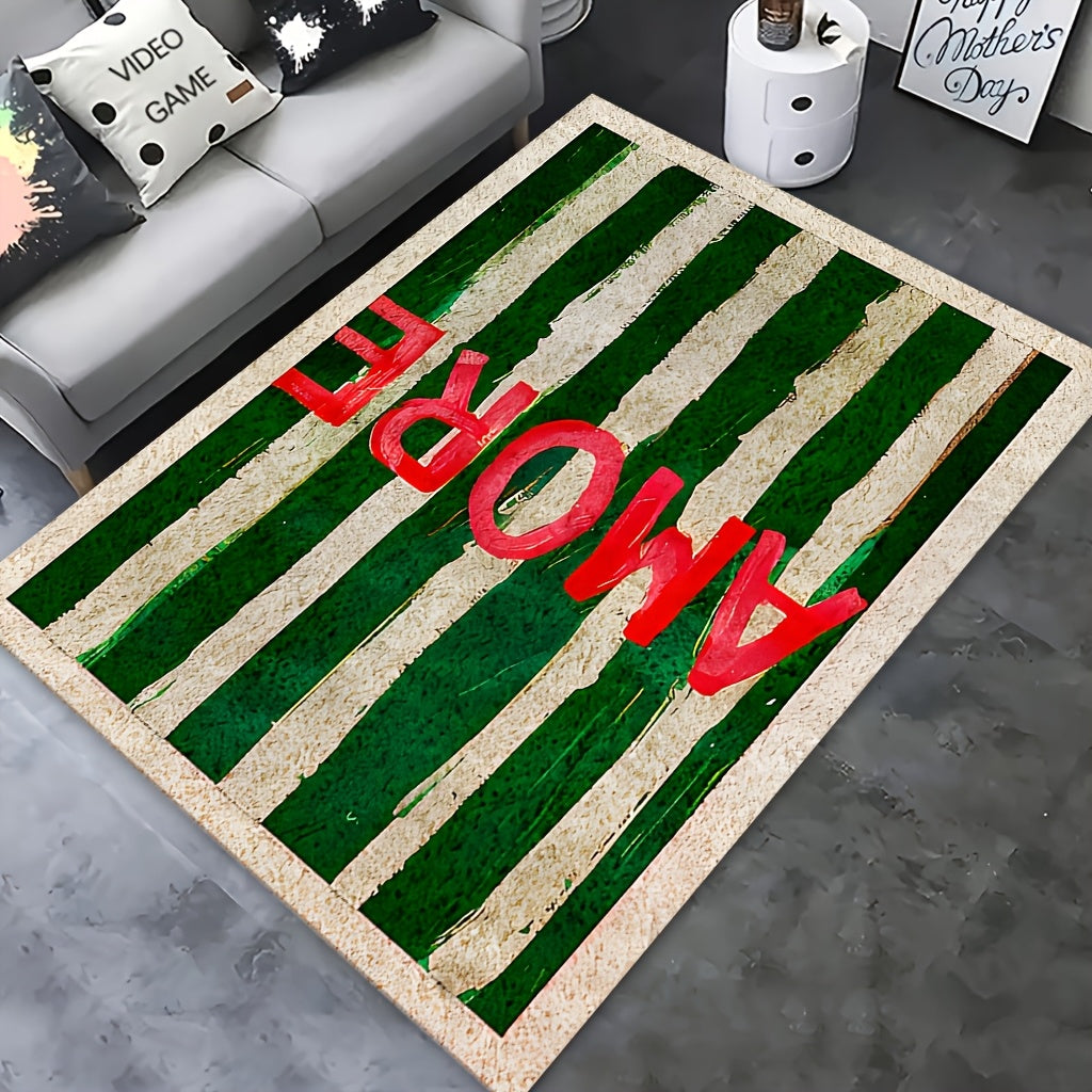 GREEN LETTER RUG view 6