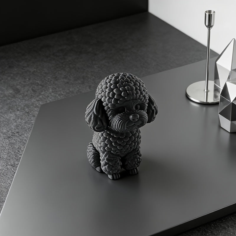 Tnessential Modern Teddy Poodle Sculpture Minimalist Dog Statue 3D Decor