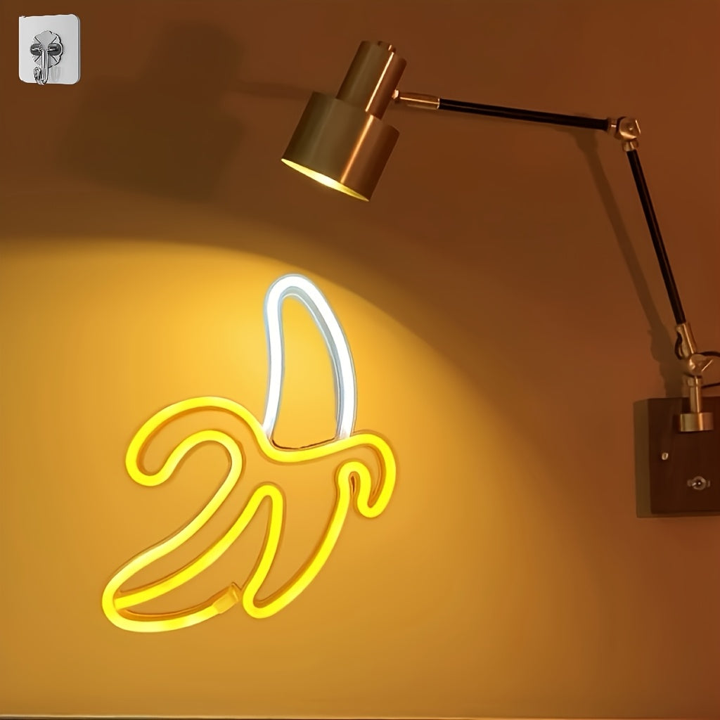 Tnessential Yellow Banana-shaped Neon Light 3D Decor