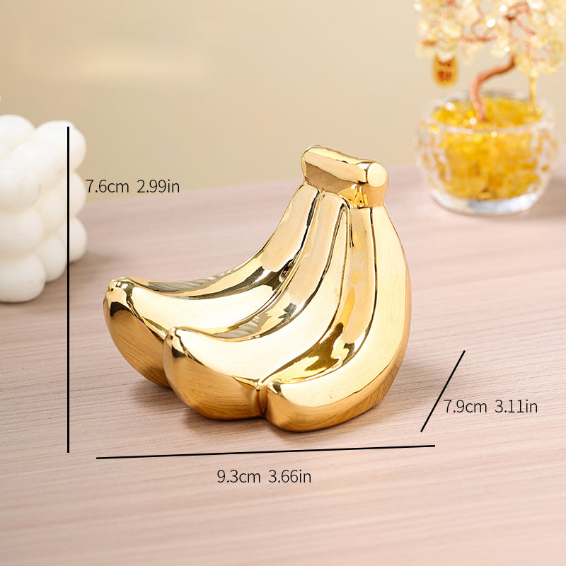 Tnessential Modern Creative Light Luxury Banana Decorative Ornament 3D Decor