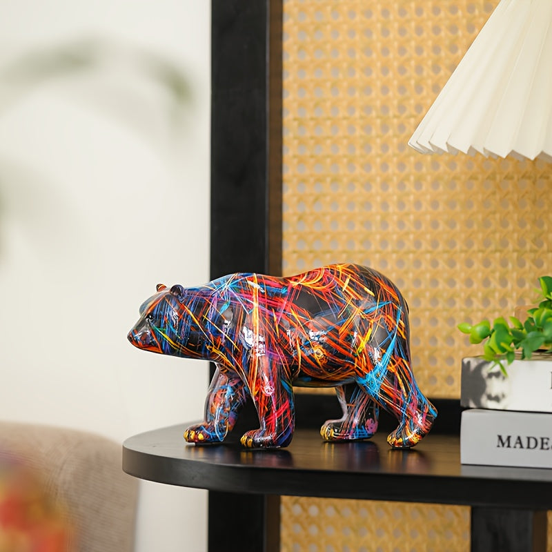 Tnessential Stylish Graffiti Bear Sculpture 3D Decor