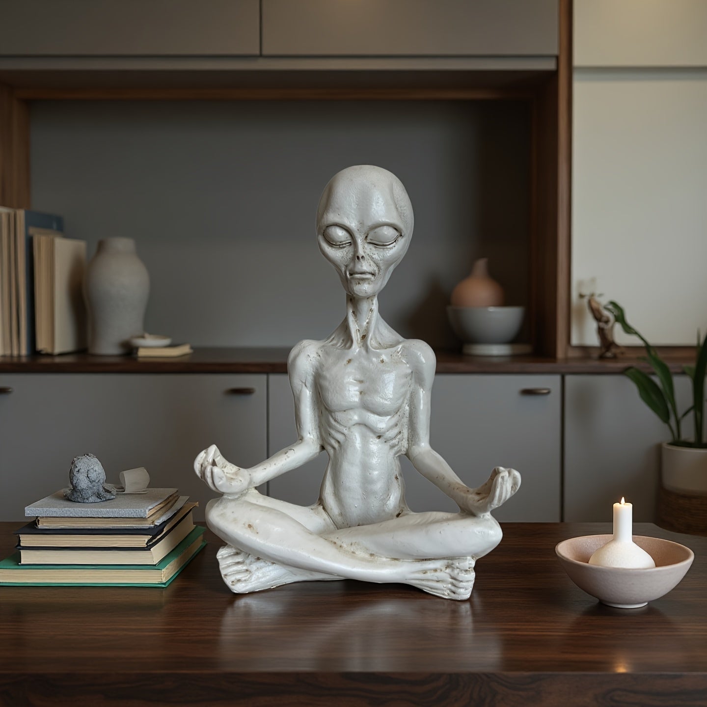 Tnessential New Devil Yoga Alien Resin Statue Halloween Ation for 3D Decor