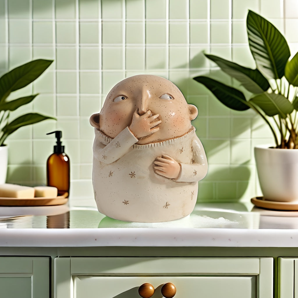 Tnessential Funny Pinching Nose Boy Statue 3D Decor