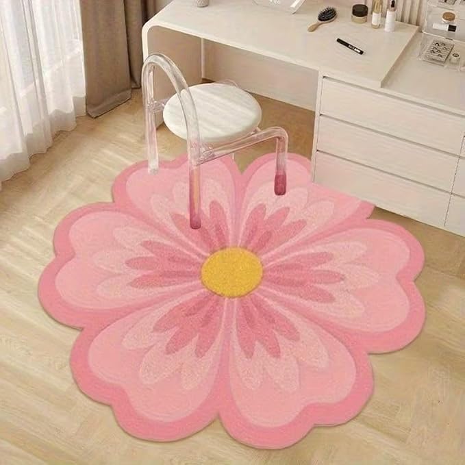 PINK FLOWER SHAPE RUG