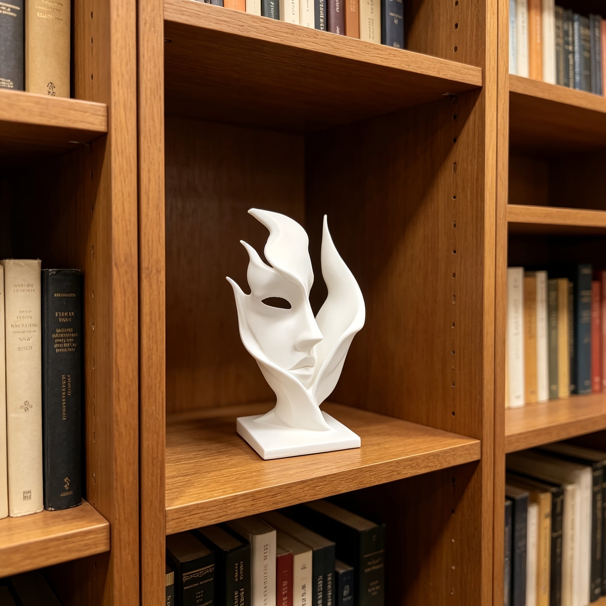 Tnessential White Art Half-face Sculpture 3D Decor