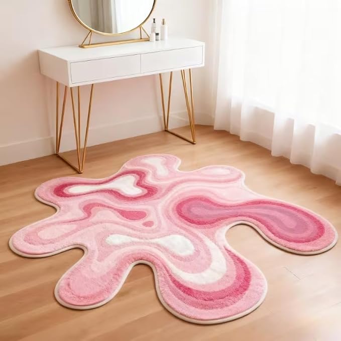 CUTE PINK LAVA ABSTRACT RUG