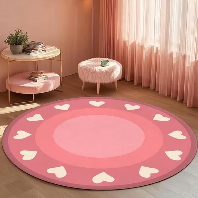 AESTHETIC HEART ROUND RUG