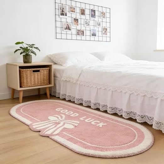 PINK BOW GOOD LUCK RUG
