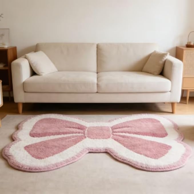 CUTE PINK BOW RUG
