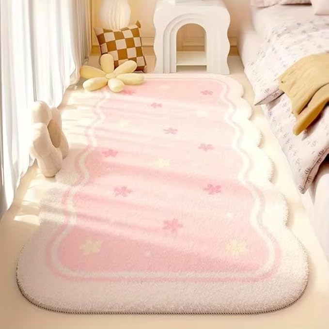 Cute Sweet Pink Floral Rug