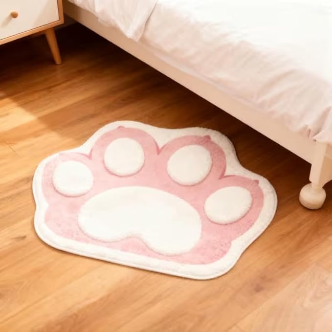 CUTE PINK CAT PAW RUG
