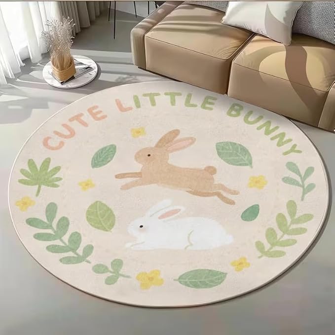 CUTE LITTLE BUNNY ROUND RUG