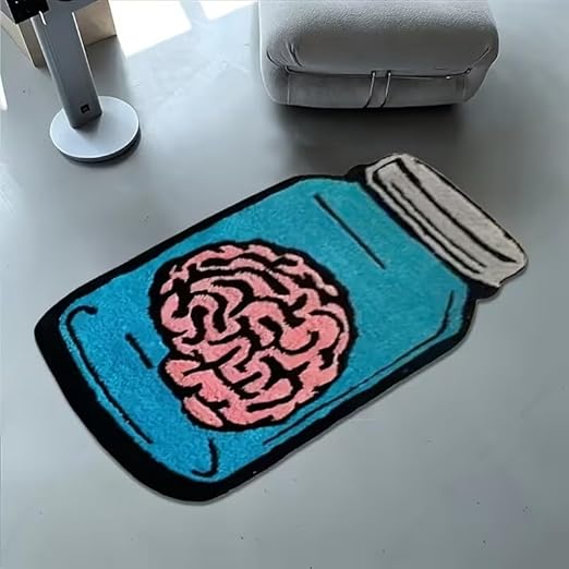 COOL AESTHETIC BRAIN JAR "MONSTER" RUG