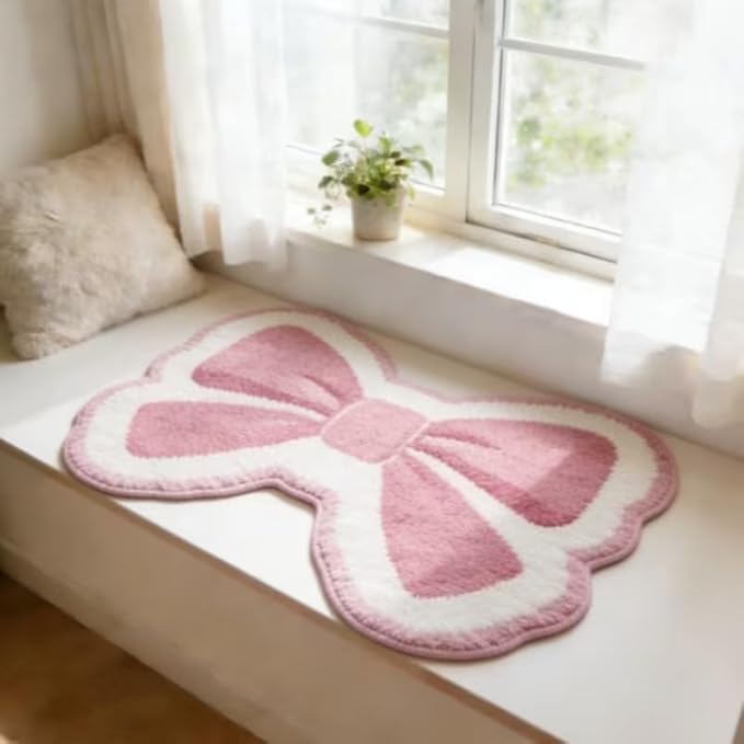 CUTE PINK BOW RUG