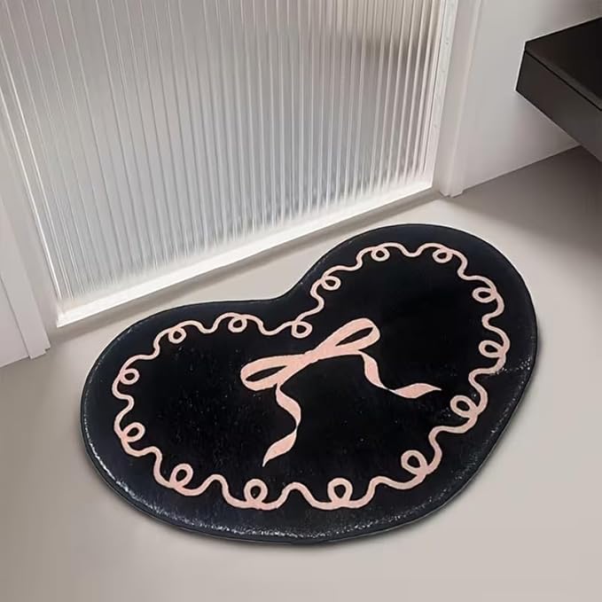 CUTE RIBBON HEART RUG