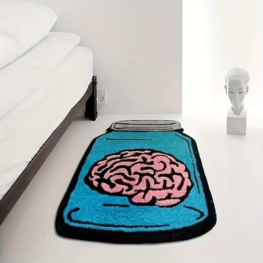 COOL AESTHETIC BRAIN JAR "MONSTER" RUG