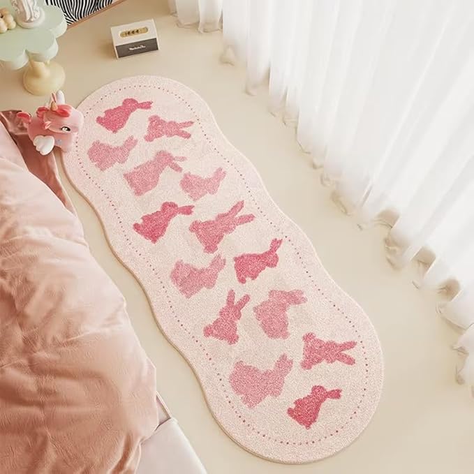 CUTE PINK RABBITS RUG