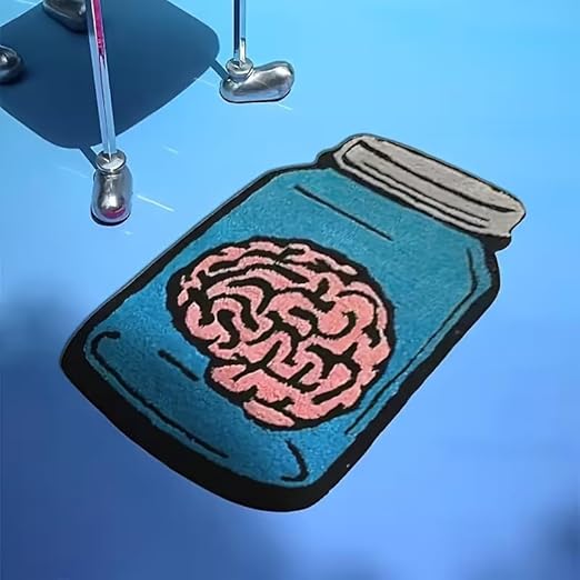 COOL AESTHETIC BRAIN JAR "MONSTER" RUG