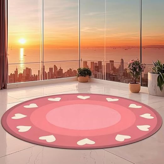 AESTHETIC HEART ROUND RUG