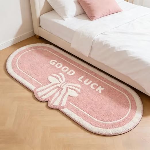 PINK BOW GOOD LUCK RUG