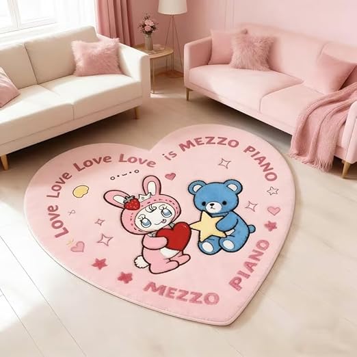 CUTE PINK TEDDY LOVE RUG