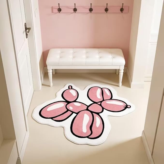 PINK BALLOON DOG RUG