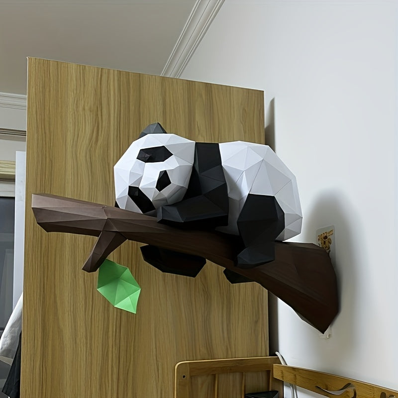 Tnessential Cm Papercraft Panda on the Tree Paper Model 3D Decor