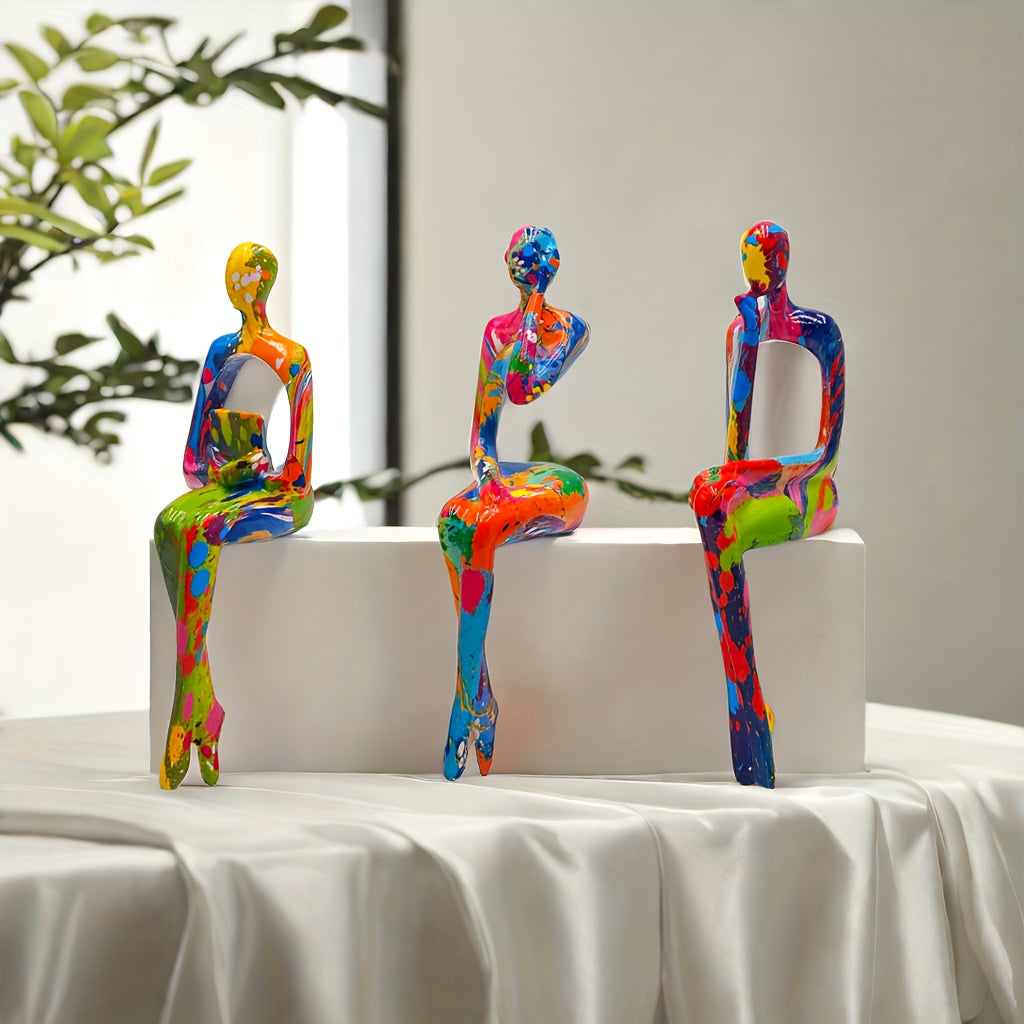 Tnessential Color Foot Cover Three Abstract Figure Art Decoration 3D Decor