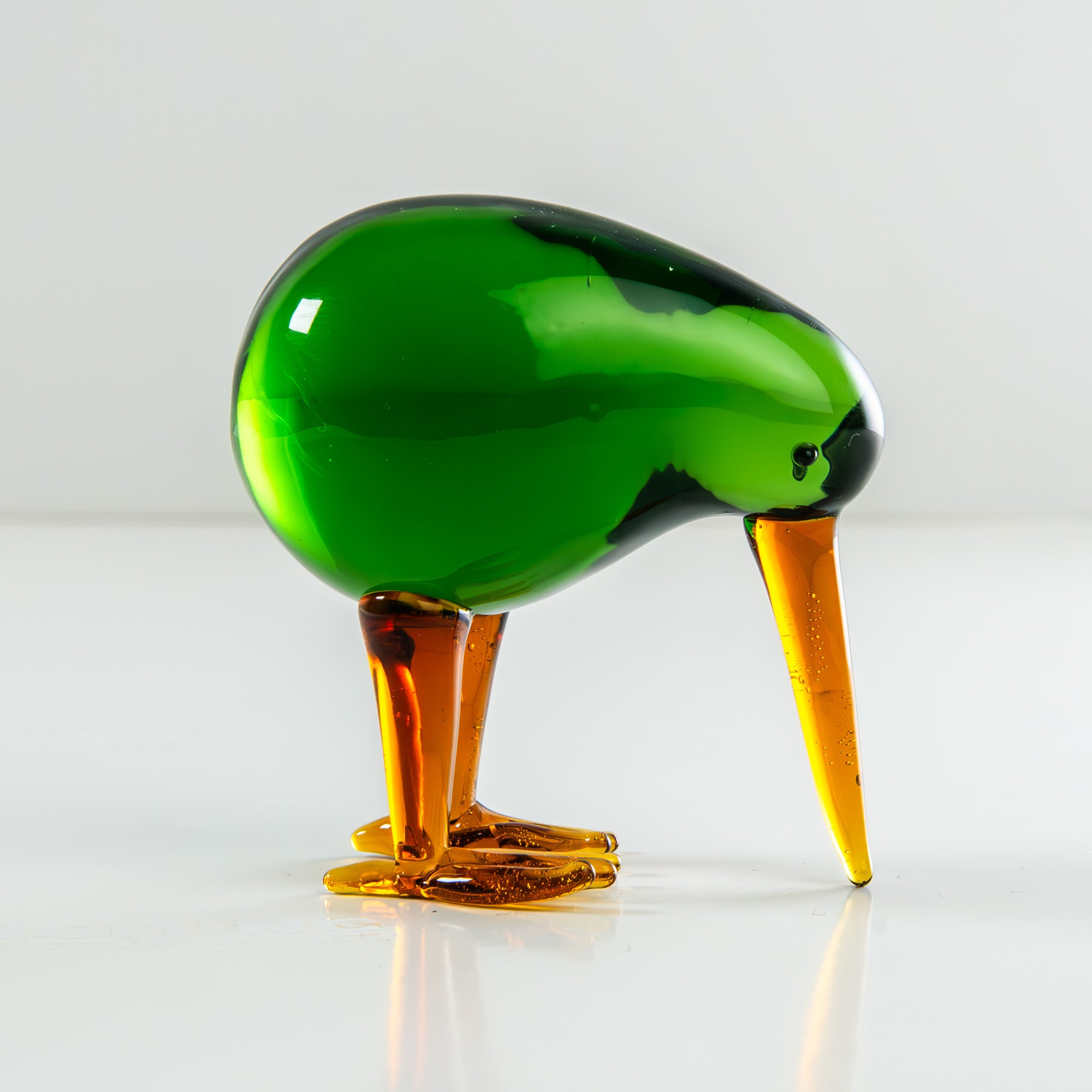 Tnessential Handmade Green Kiwi Bird Glass Figurines 3D Decor