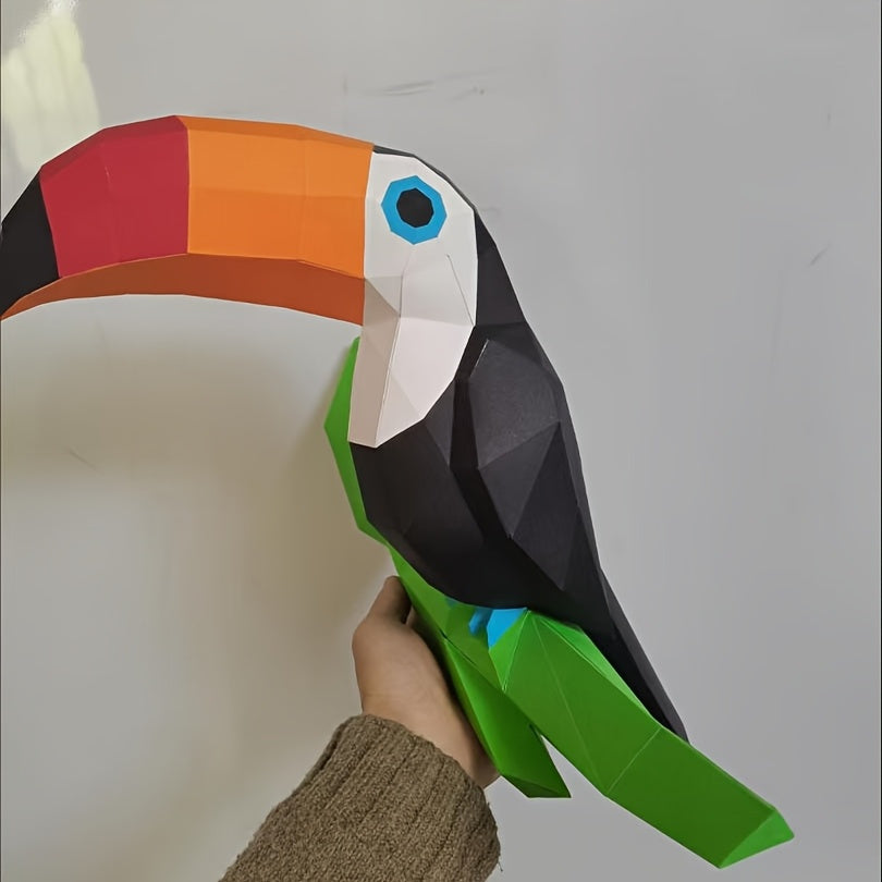 Tnessential Cm Toucan on a Branch Paper Model DIY Craft for Wedding 3D Decor