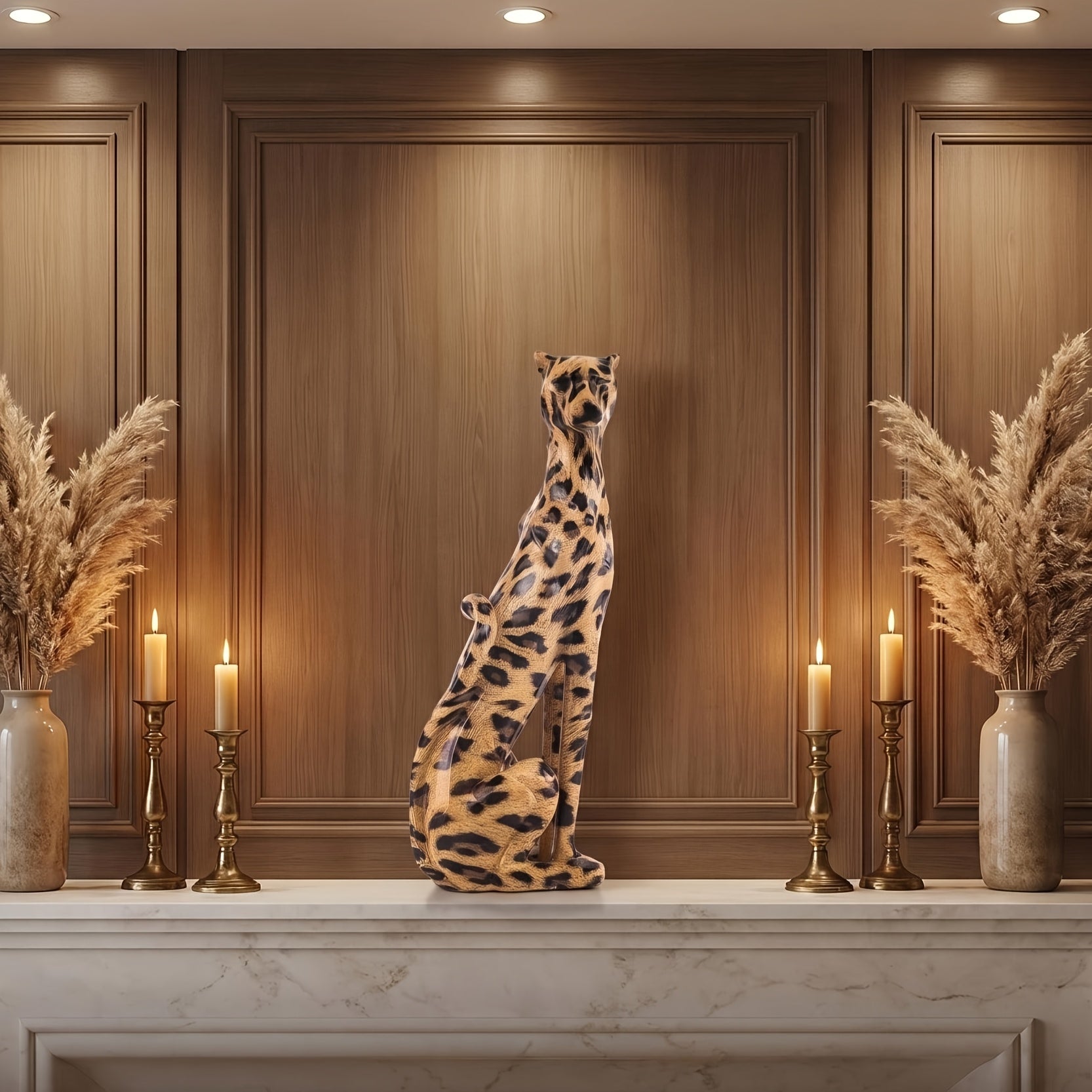 Tnessential Light Luxury Leopard Ornament 3D Decor